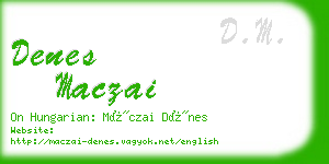 denes maczai business card